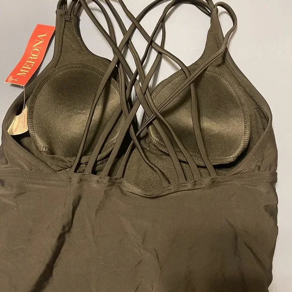 Merona Black One Piece with Criss Cross Straps - Picture 4 of 5